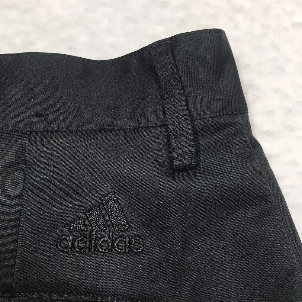 ADIDAS Golf Pants Men 32x32 Black Climalite Poly Performance Straight Leg Chino